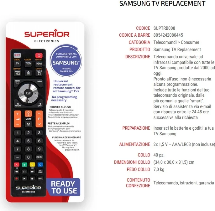 Univerzalni daljinski upravljalnik za Samsung, Superior Electronics