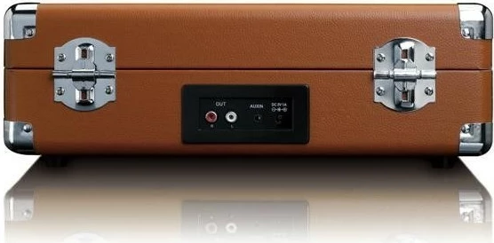 Gramofon z vgrajenimi zvočniki, Lenco TT-10, AUX, rjava