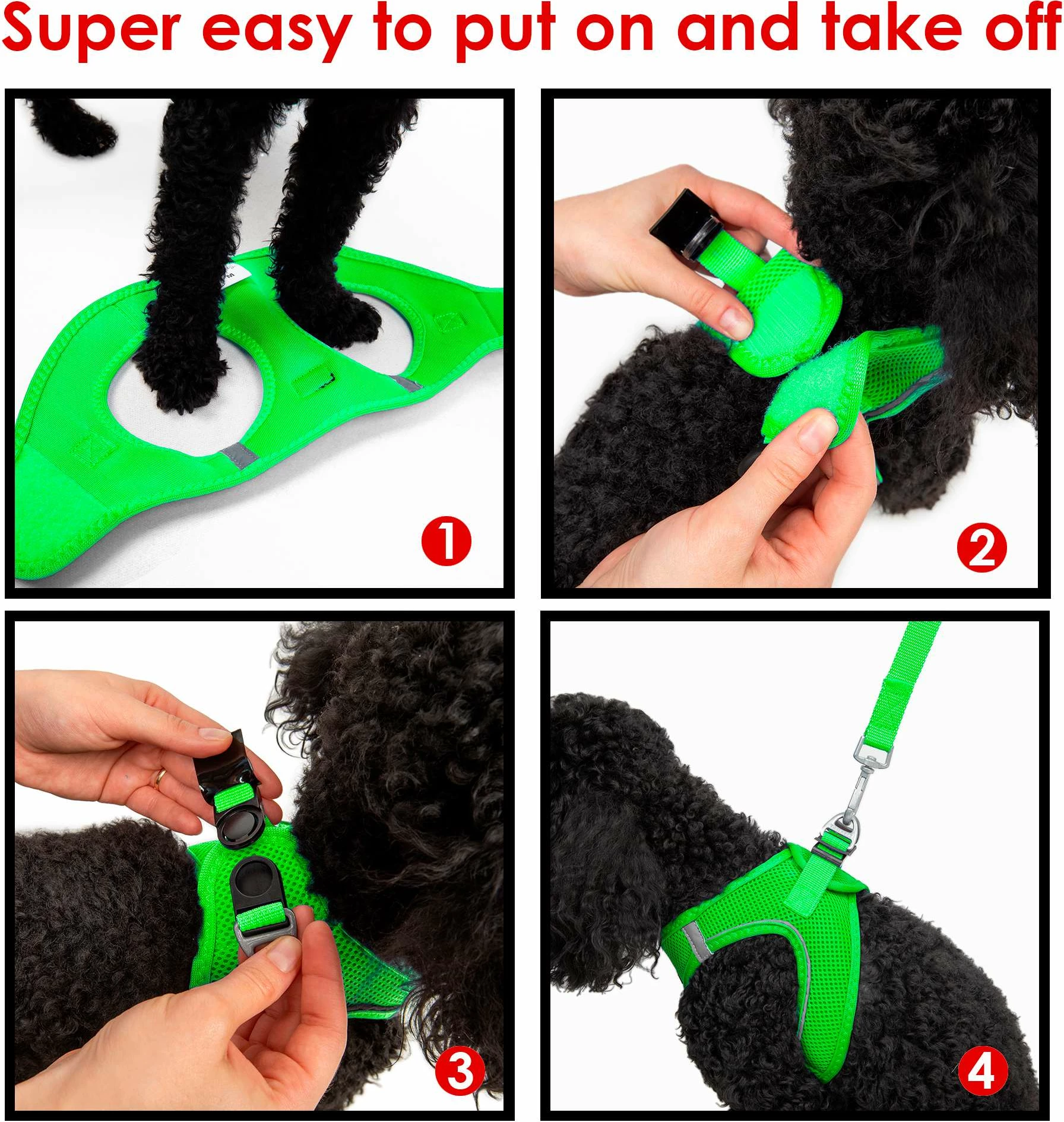 Oprsnica za psa Air-Mesh, Neo Green, Paws & Whiskers