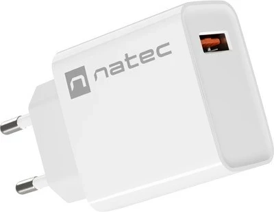 Universalni polnilec 18W, NATEC Ribera USB-A, bel