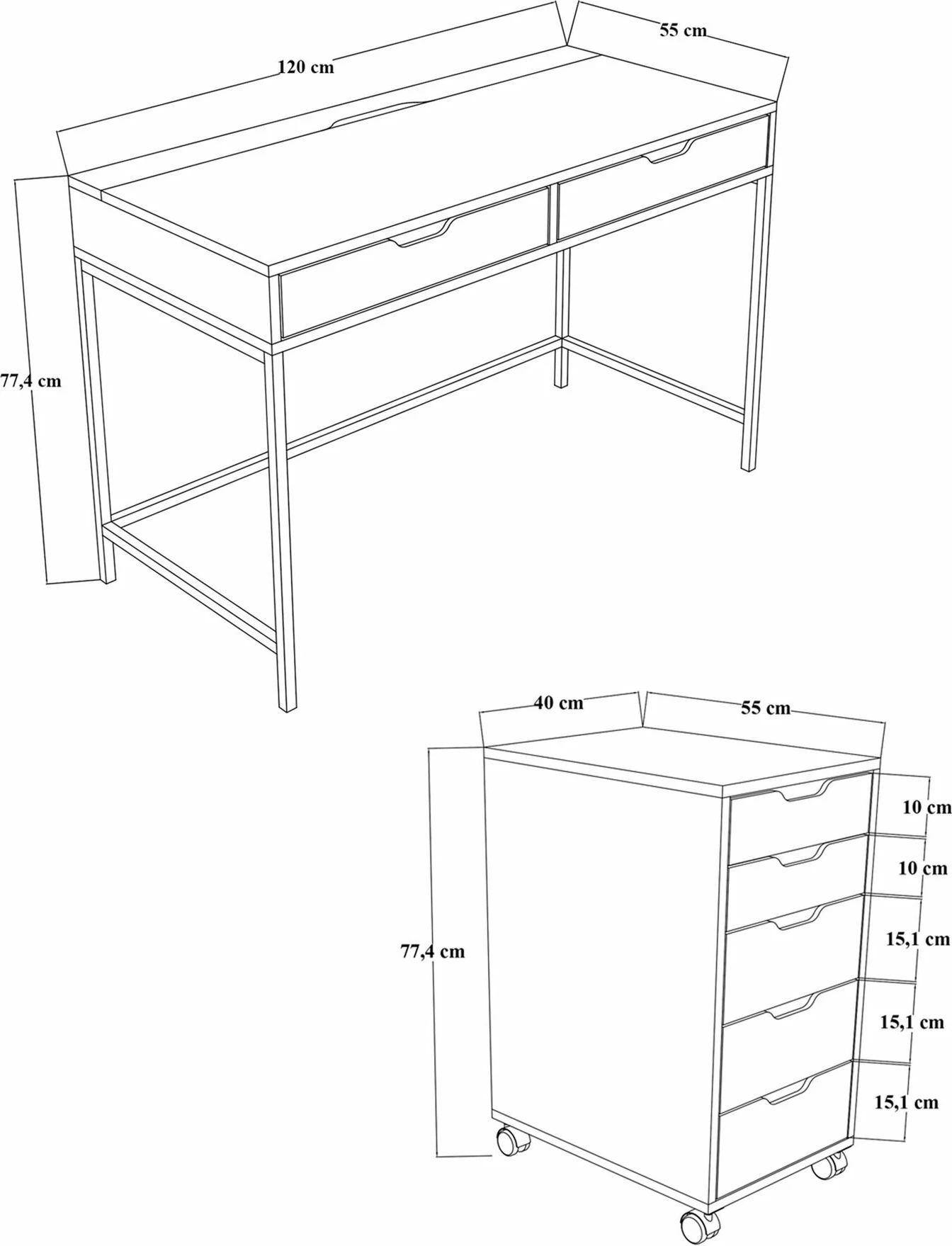 Miza za študij, zelena, Skye Decor, 1600-77