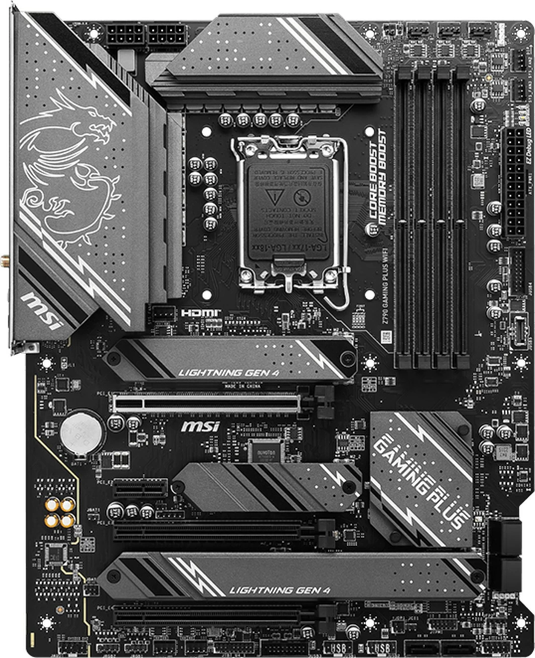 Matična plošča MSI Z790 GAMING PLUS WIFI, Intel LGA 1700, DDR5, 192 GB, črna