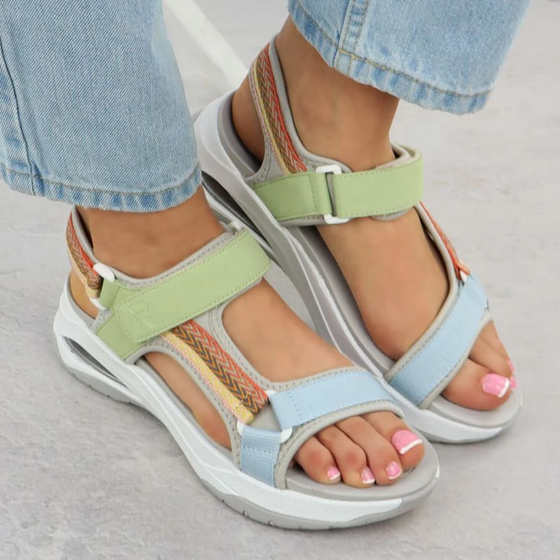 Sandali ženski, Rieker, večbarvni