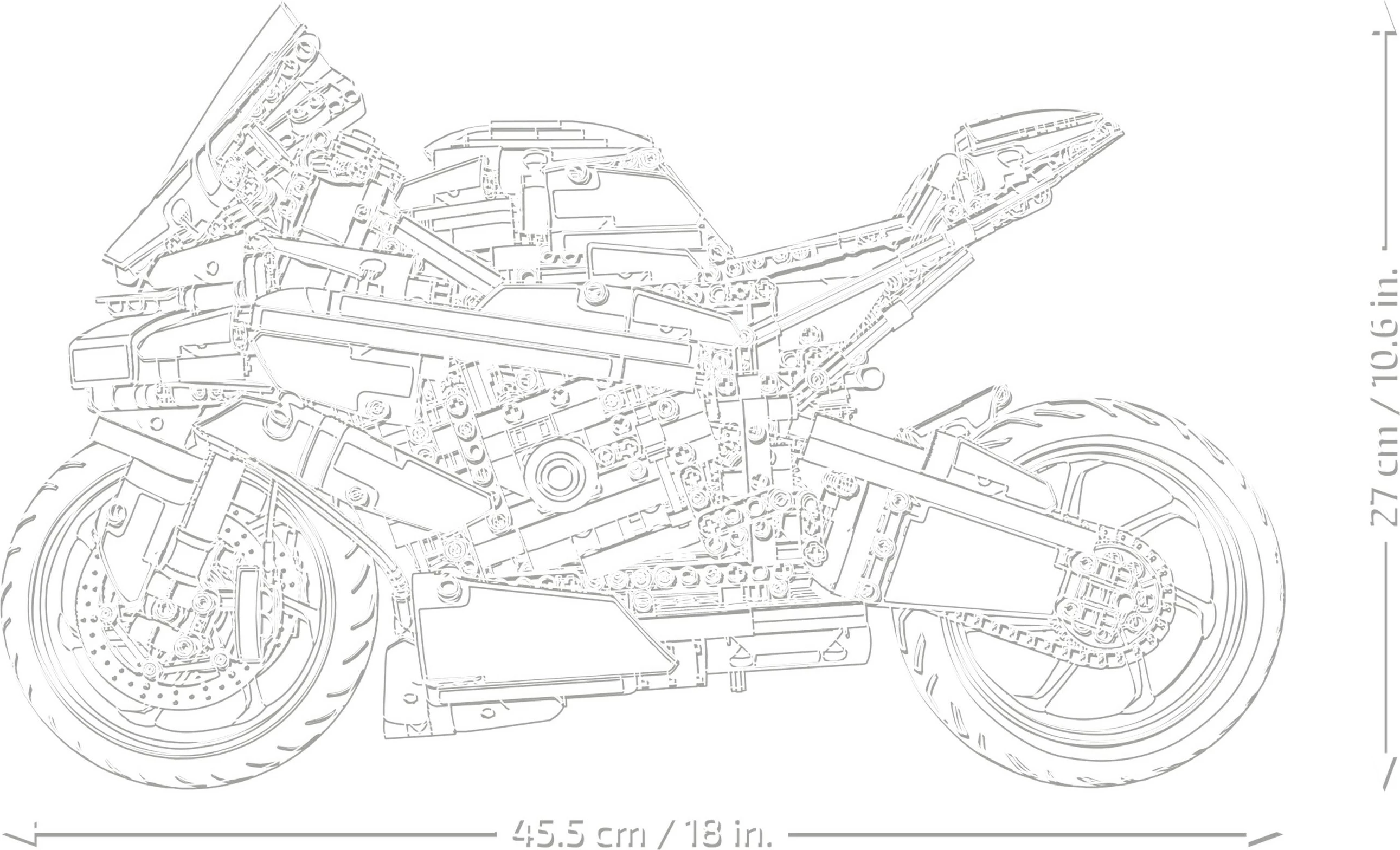 Model motorja v merilu 1:5 LEGO Technic BMW M 1000 RR, 1921 delov, večbarven