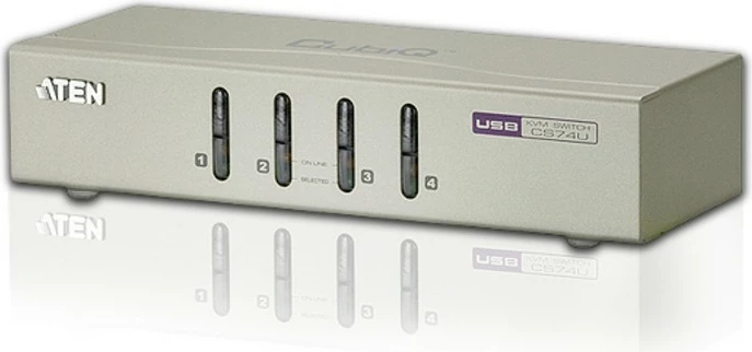 KVM stikalo ATEN CS74U, 4 USB vhodi, avdio, srebrno