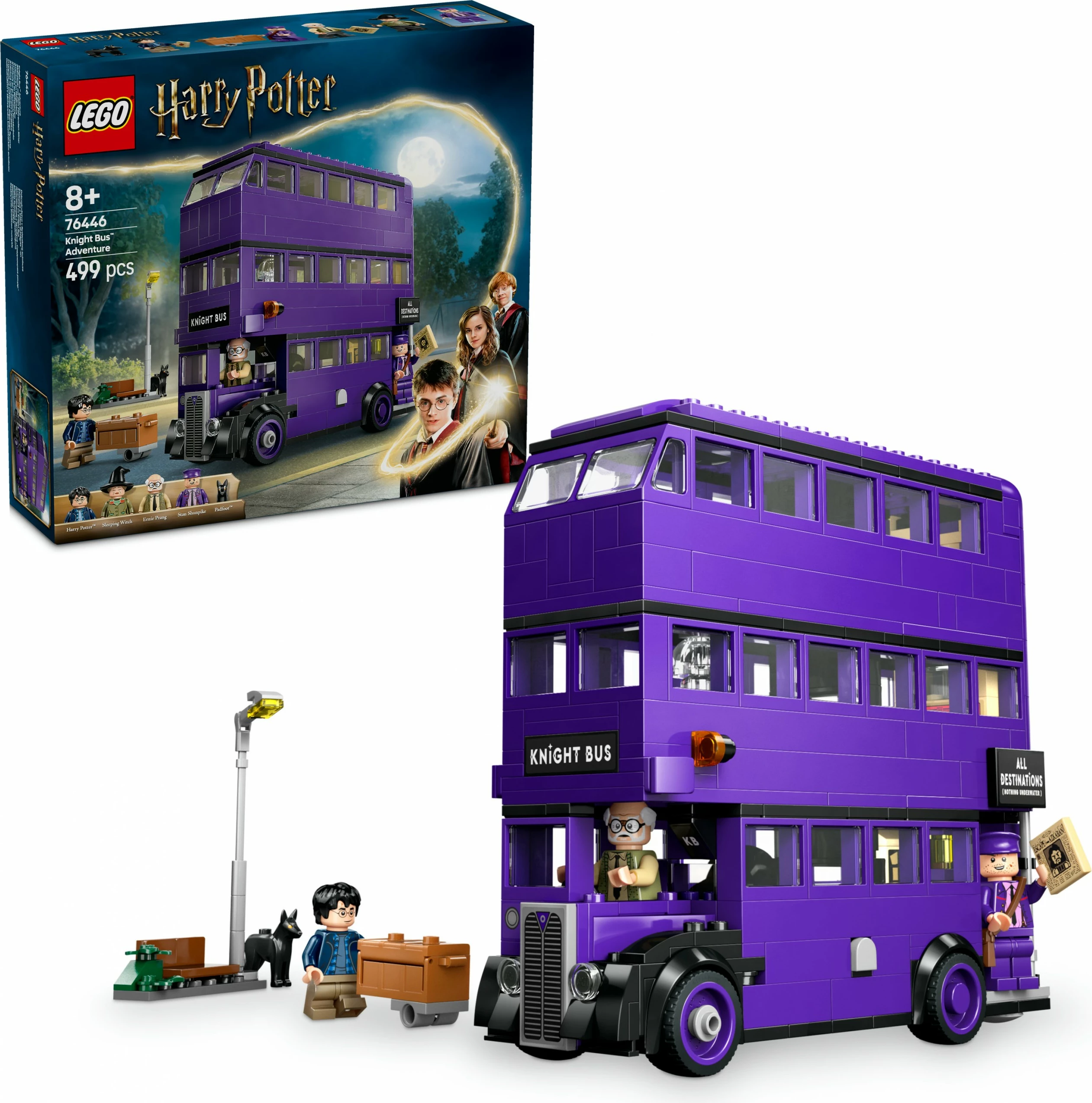Set gradnje LEGO Harry Potter 76446, Pustolovščine z Knight avtobusom, večbarven