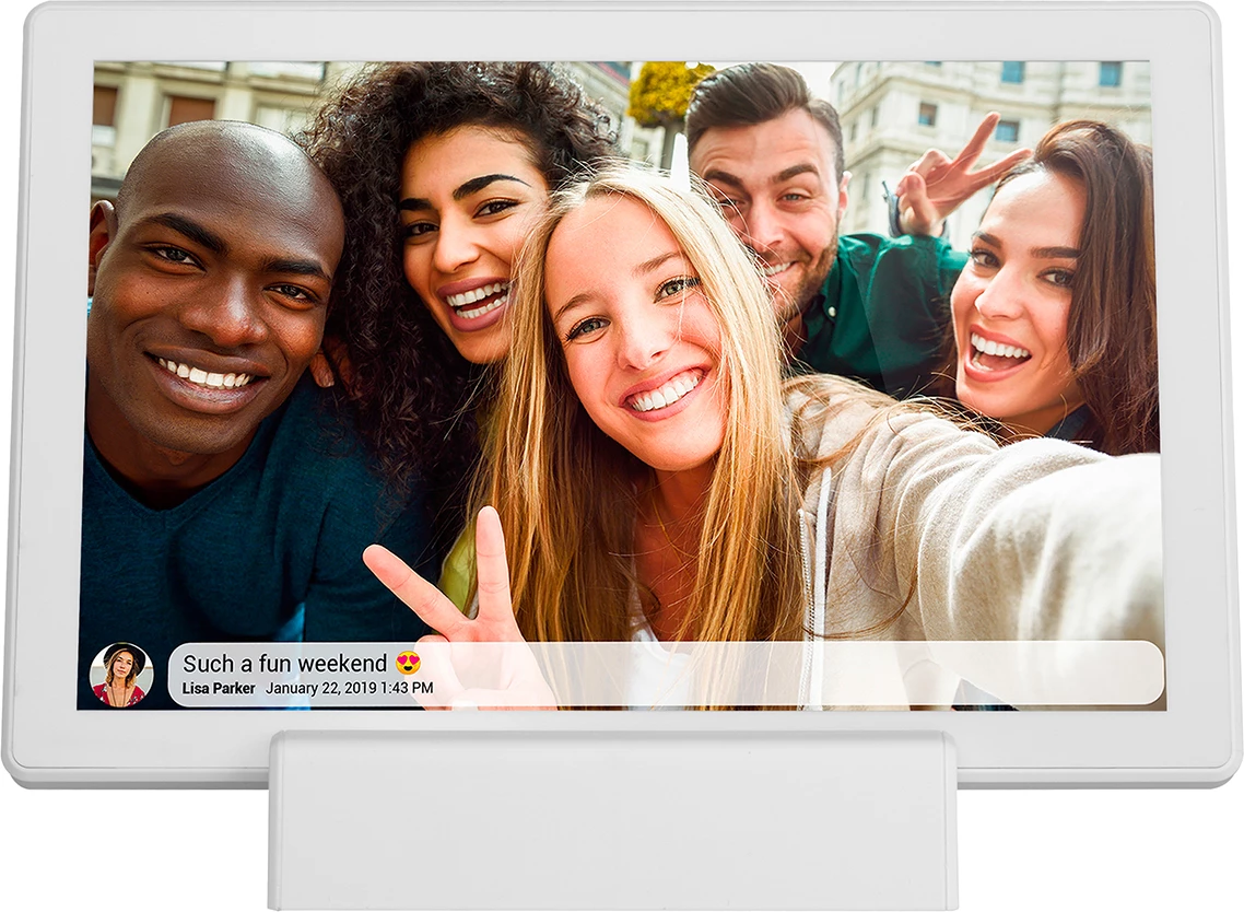 Digitalni okvir Denver Frameo PFF-1070W, 10,1", 16 GB, bel
