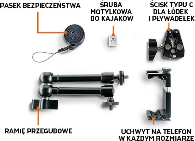 Nosilec za pametni telefon za kajak in čoln Deeper, aluminij