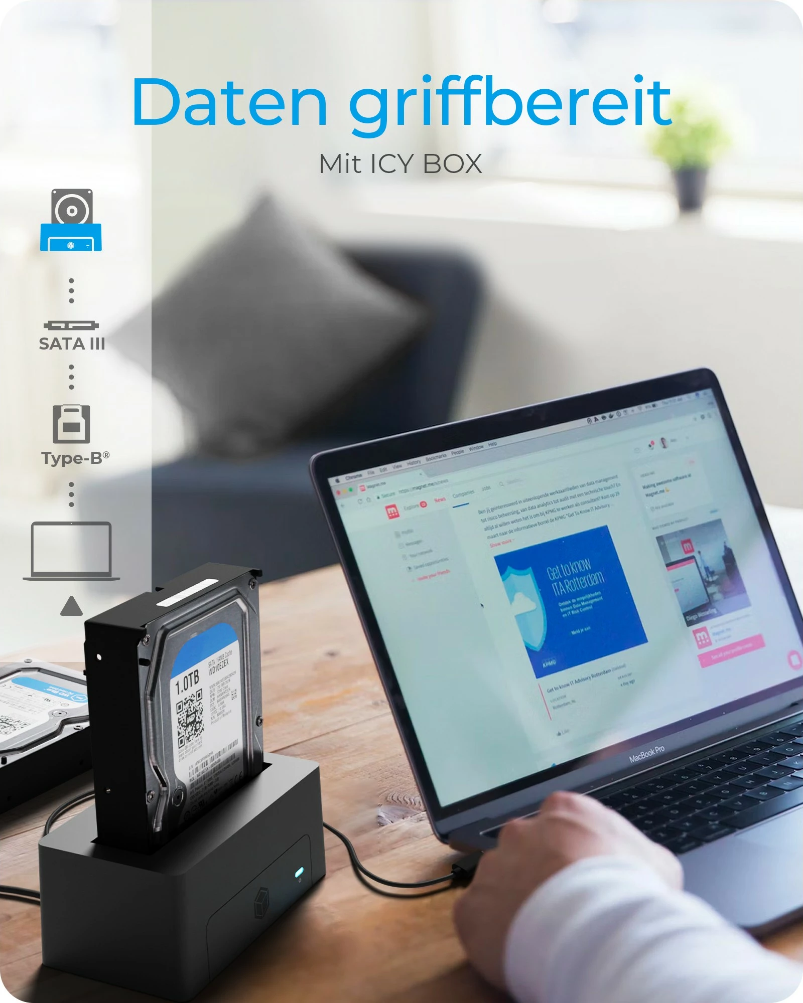 Zunanji ohišje za HDD/SSD 2,5/3,5", ICY BOX IB-1121-U3, USB 3.2, črn