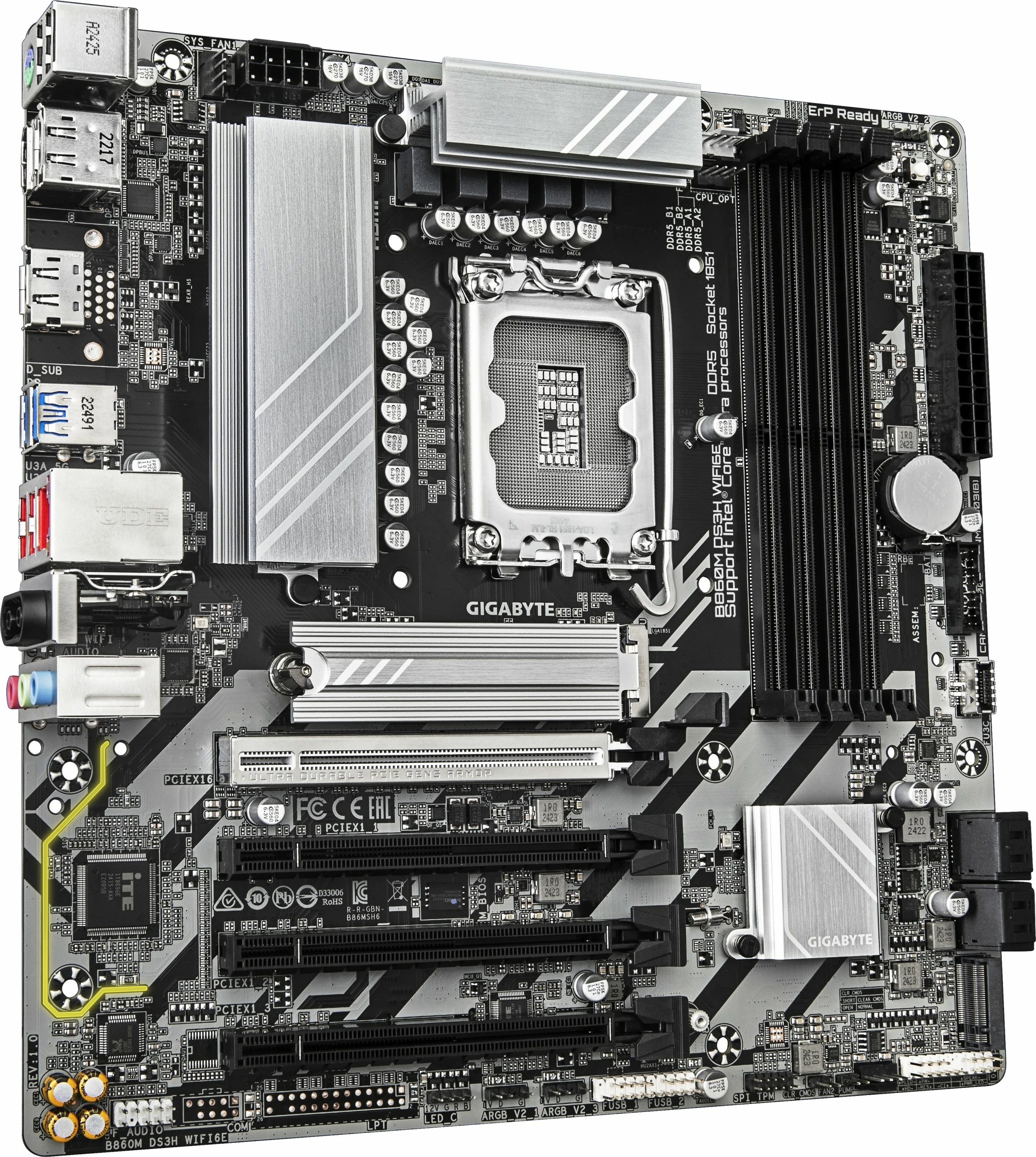 Matična plošča Gigabyte B860M DS3H, LGA1851, Wi‑Fi 6E