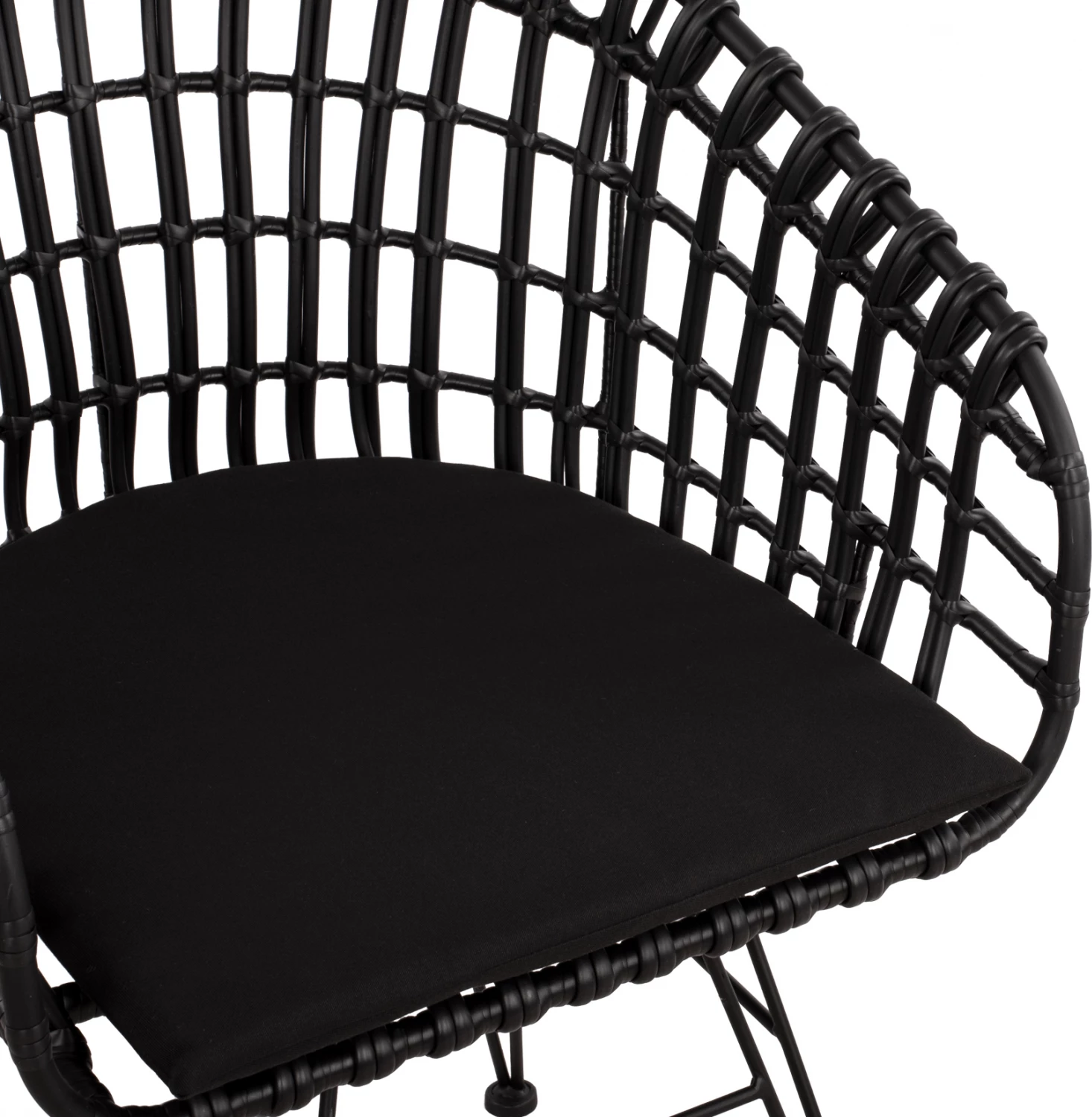 Kovinski sedež v obliki gnezda, Allegra FH5456.02, črna pletenina, 59x56,5x83 cm