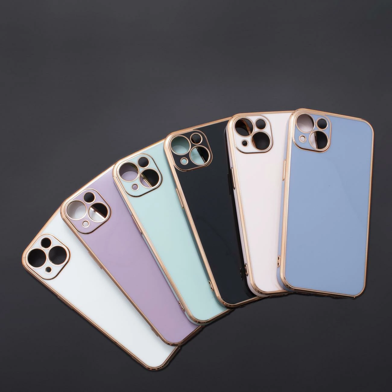 Ovitek Hurtel Fashion za Samsung Galaxy A12 5G, TPU, bel z zlato obrobo