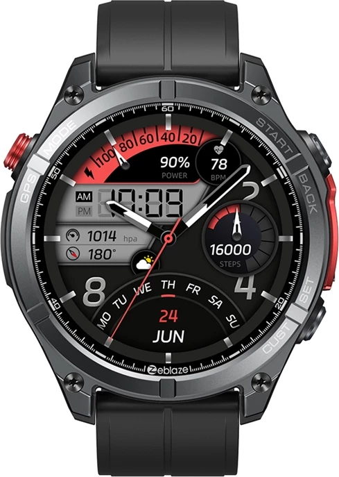 Pametna ura Zeblaze Stratos 4, 1,43" AMOLED, 500 mAh, črna