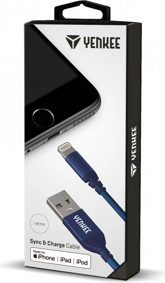 Kabel Lightning na USB, 1 m, moder YENKEE YCU 611BE MFi