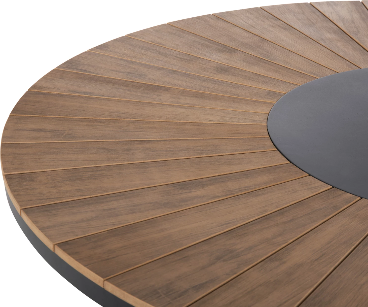 Zunanji okrogli miza MORIL FH6042.01 aluminij v antracitni barvi-poliles v naravni les Φ150cm