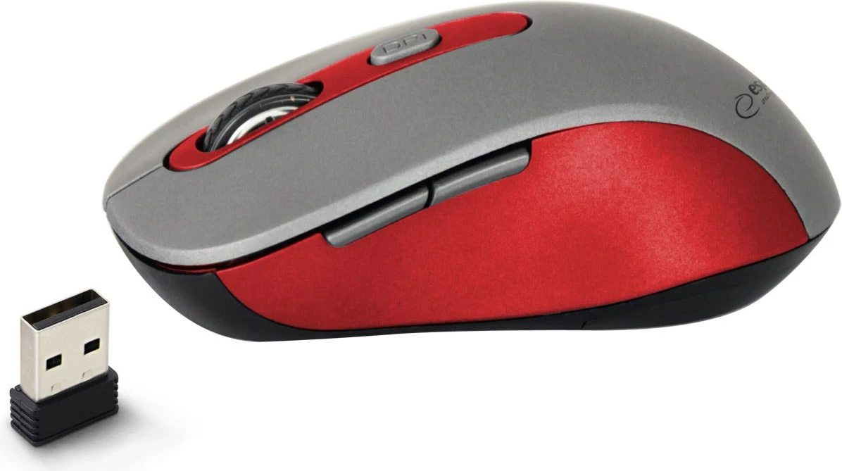 Brezžična miška Esperanza EM131R, optična 1600 DPI, siva