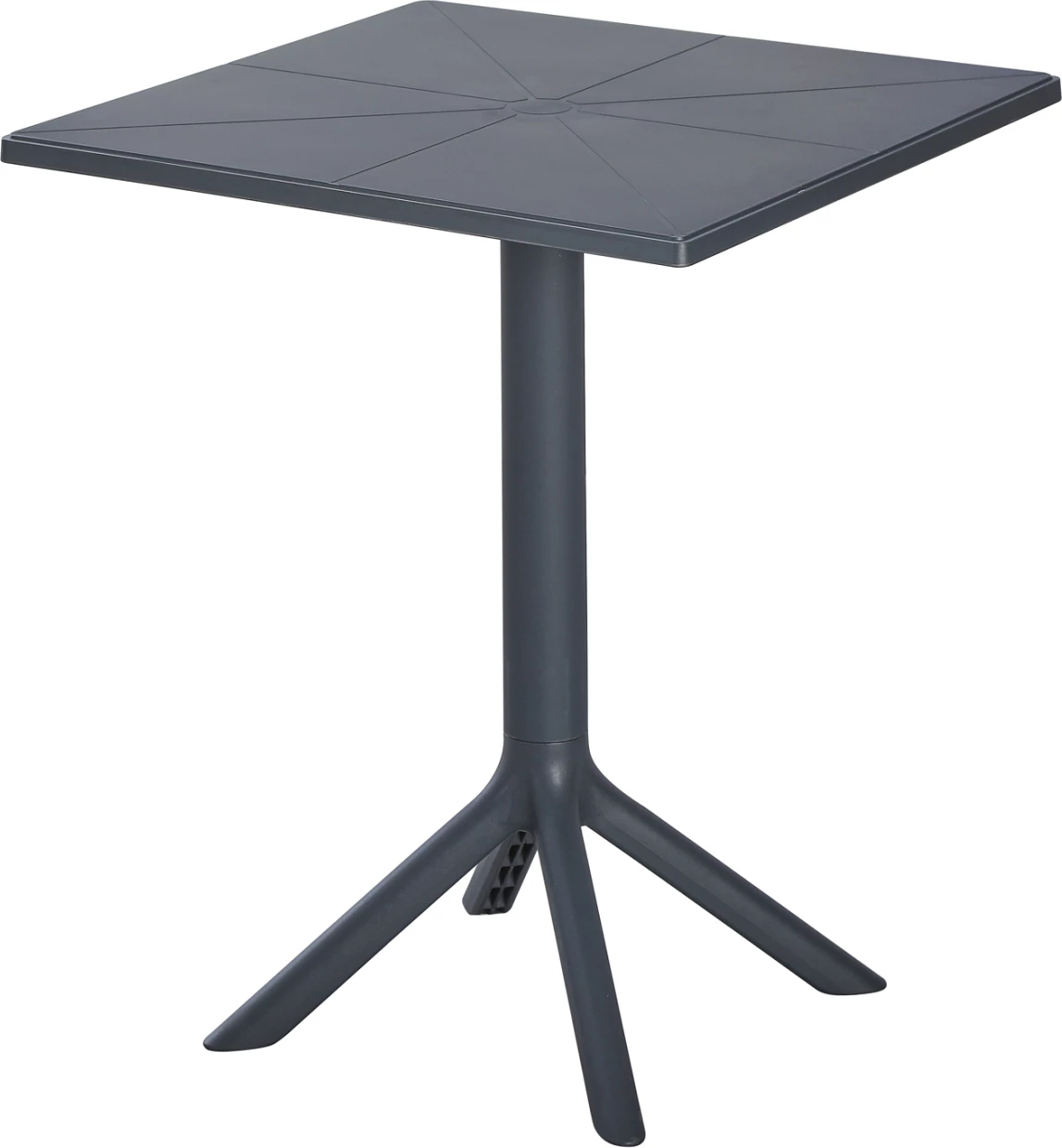 Kvadratna površina mize iz polipropilena TERRIN FH6125.20, temno siva, 60,5x60,5x76,5H cm