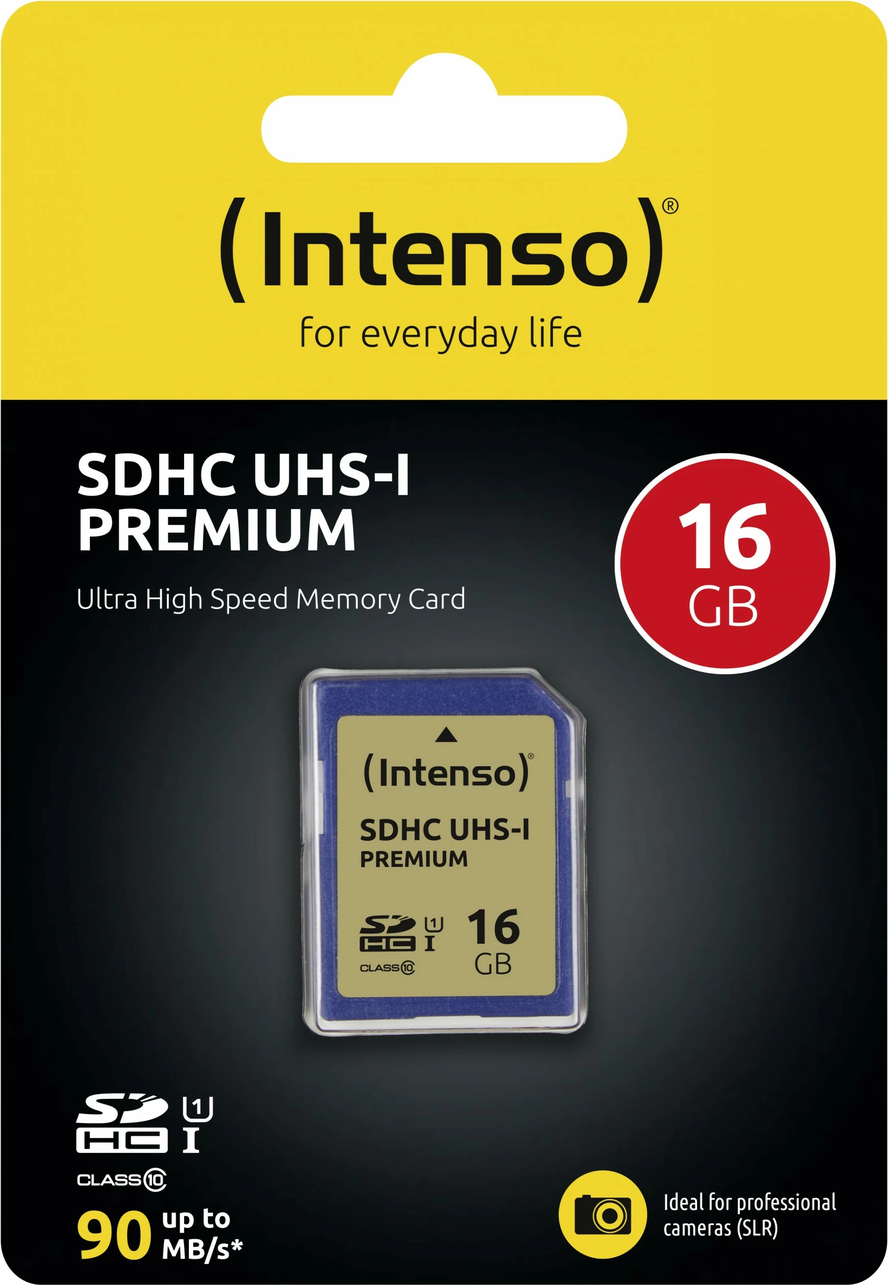 Kartica za pomnilnik 16 GB, SDHC UHS-I, Class 10, 90 MB/s, modra - Intenso
