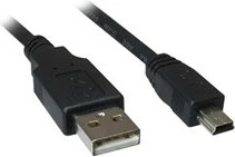 Kabеl USB 2.0, 2 m, USB A na Mini-USB B, črn - SHARKOON