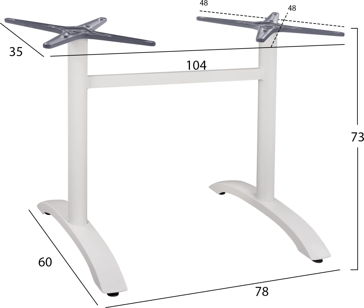 Aluminijasta osnova 2 nogi FH461.02 Bela 78x60x73