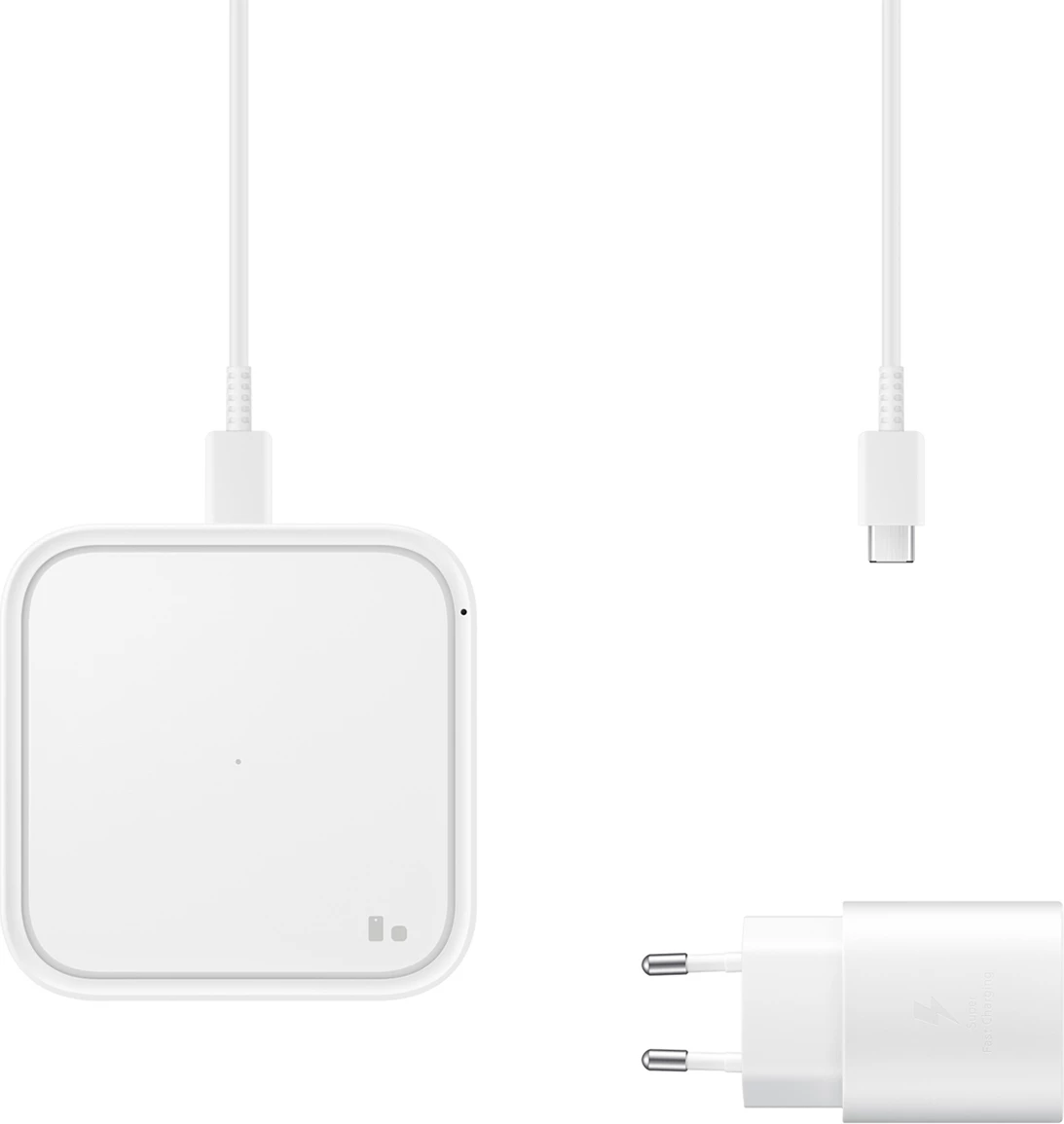Brezžični polnilec, 15W, LED, USB-C, bel — Samsung EP-P2400TWEGEU, z napajalnikom