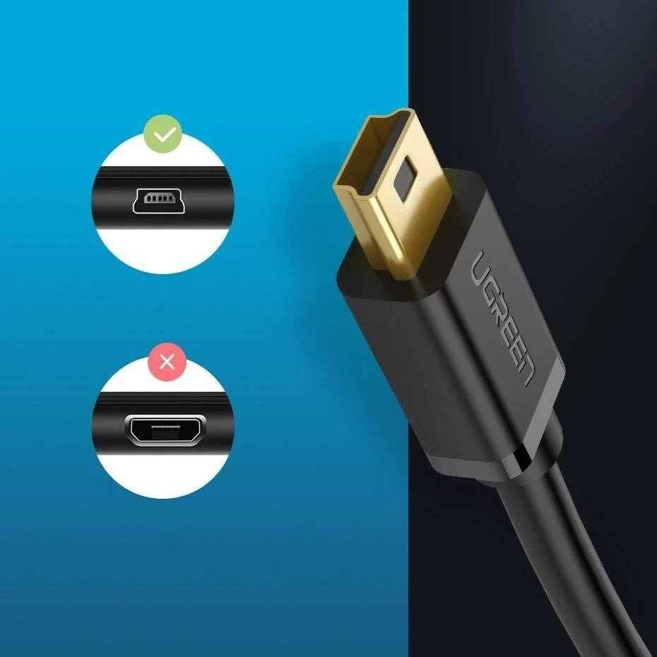 Kabel USB mini USB UGREEN 10385, 1,5 m, črn