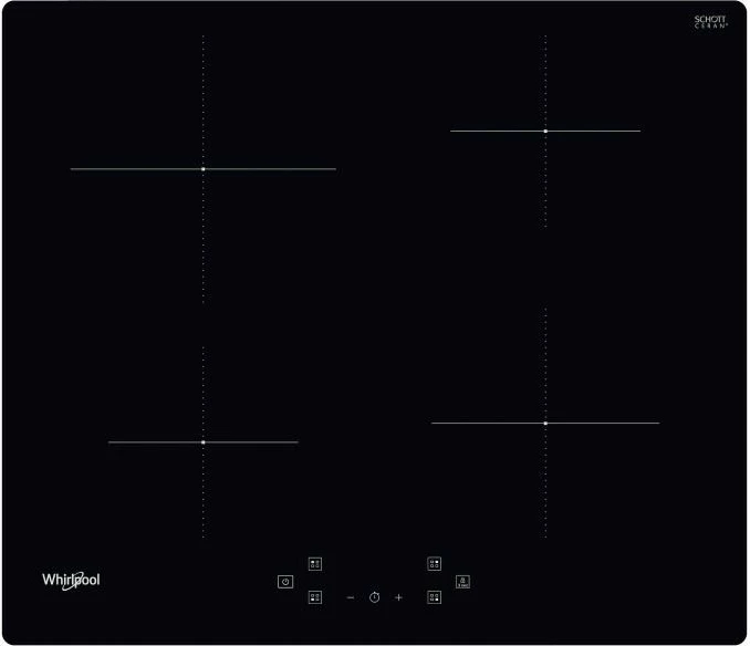 Indukcijska plošča Whirlpool WSQ4860NE, 4 kuhališča, črna