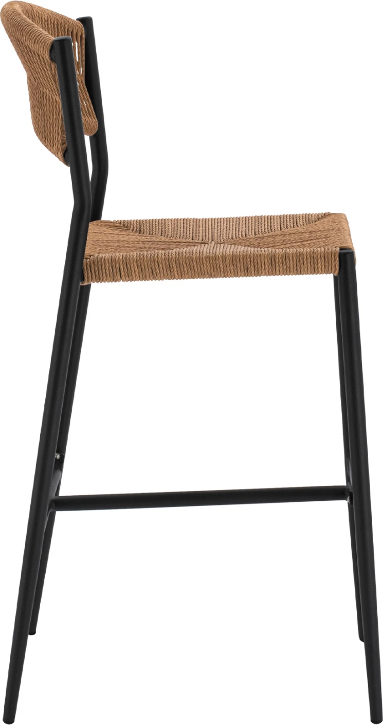 Aluminijasti barski stol v ogljeni barvi s PE vrvjo bež FH5789.02 45,5x56x111 cm