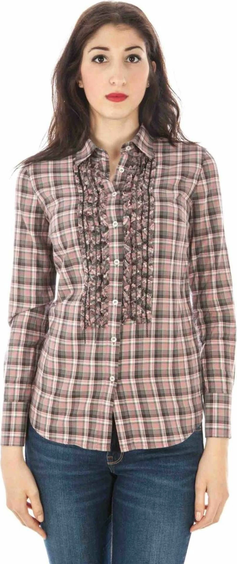 Majica z dolgimi rokavi za ženske Fred Perry, rožnata