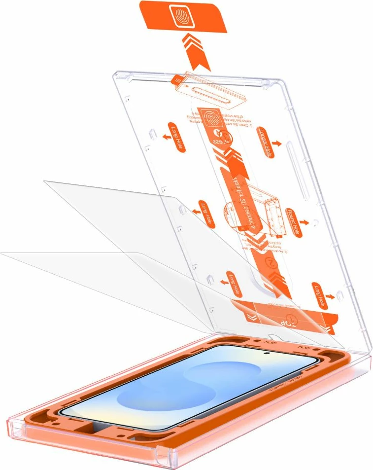 Zaščitno steklo Tech-Protect Quick Set+ za Samsung Galaxy S25, prozorno, komplet 2 kosa