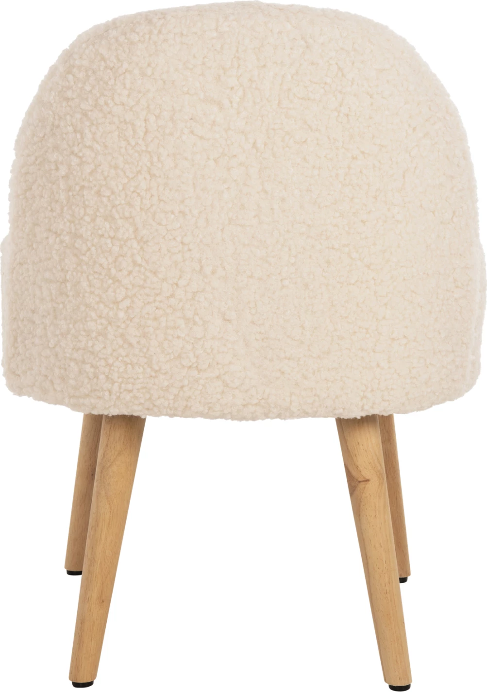 Stol YASMINE FH8395.23 nizek naslon - tkanina boucle v beli barvi - lesene noge 47x46x64,5H cm