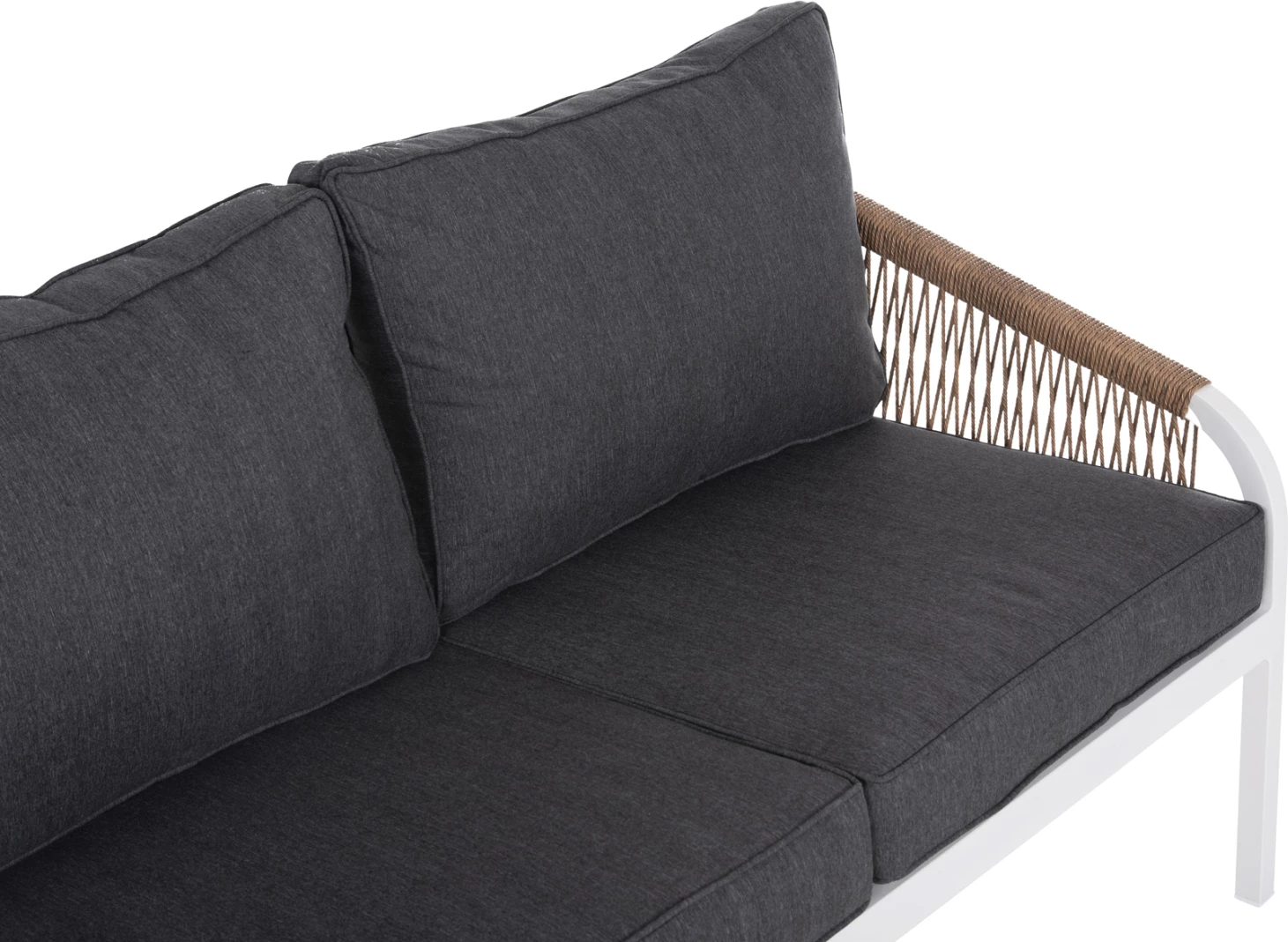 Zunanja garnitura za sedenje 4 kosi MAERLY FH6056.01 bela aluminij-PE pletena vrv-antracit blazine