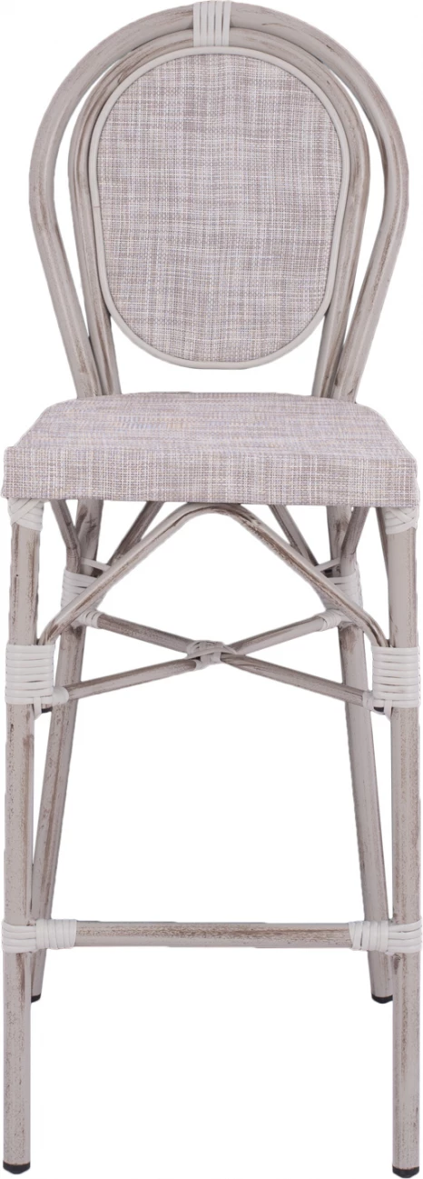 Stol aluminijasti bambusov videz bela patina s tekstilom FH5110 47x61x115 cm