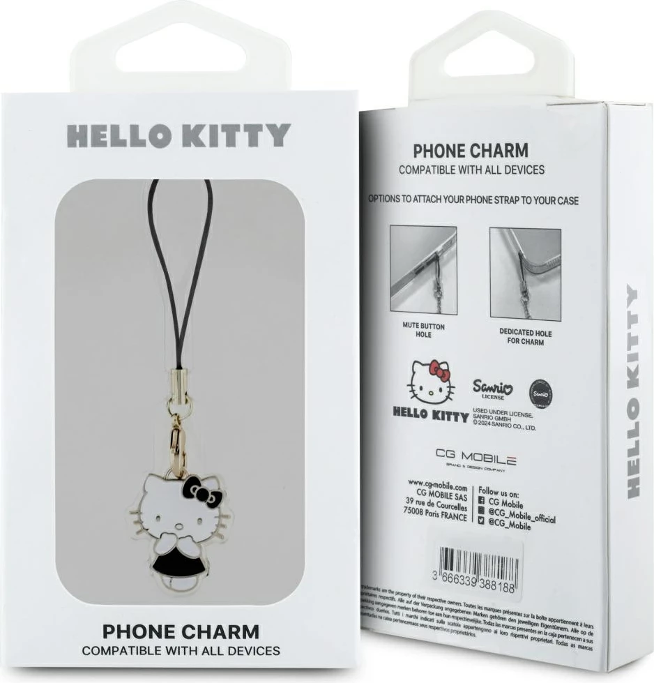 Obesek Hello Kitty Charm Kitty Cute, kovinski, črn
