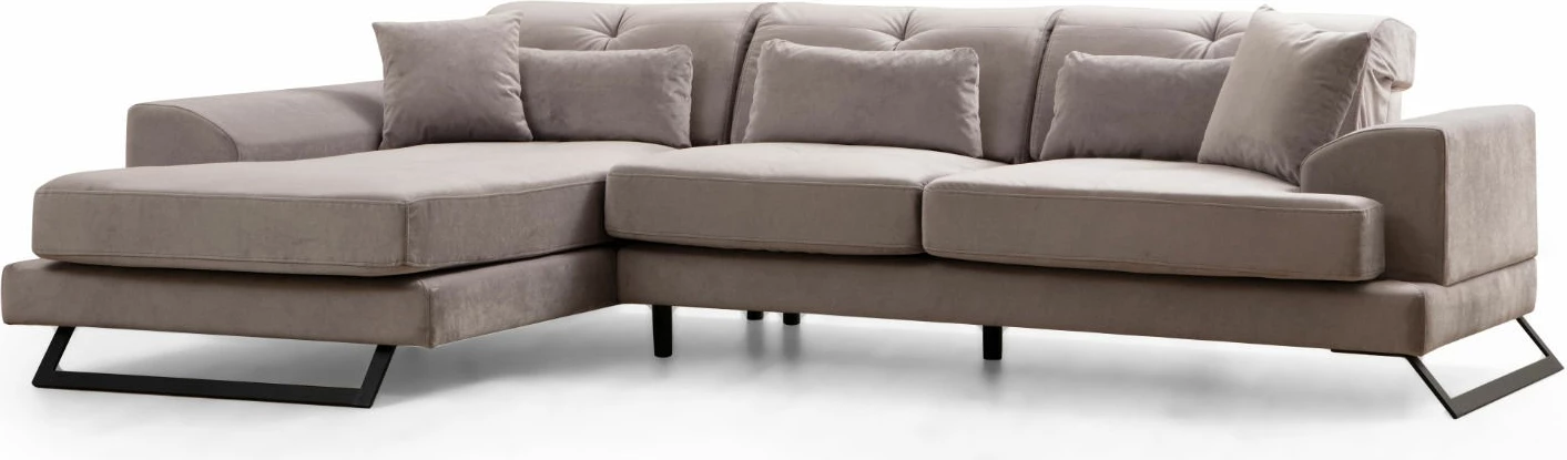 Kotna sedežna garnitura Frido, svetlo siva, Atelier del Sofa (Chl+3R)