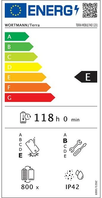 Tablični računalnik 12,6'' 8GB/256GB LTE Android 14, Terra TERRA PAD 1201, črn