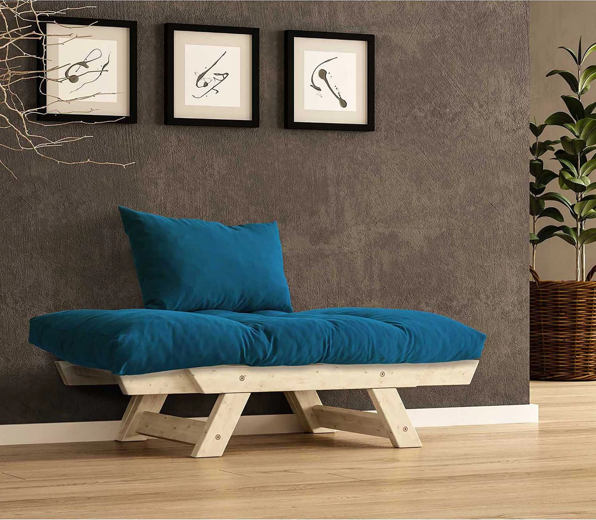 Enosedni vrtni stol Skye Decor, CPT8146-140, naravna in modra