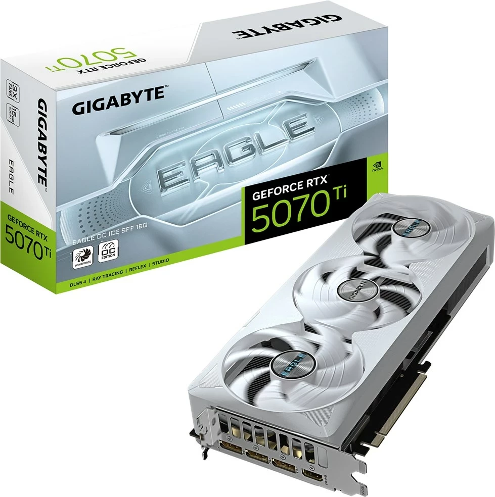 Grafična kartica GeForce RTX 5070 Ti EAGLE OC ICE SFF 16G, 16GB, bela