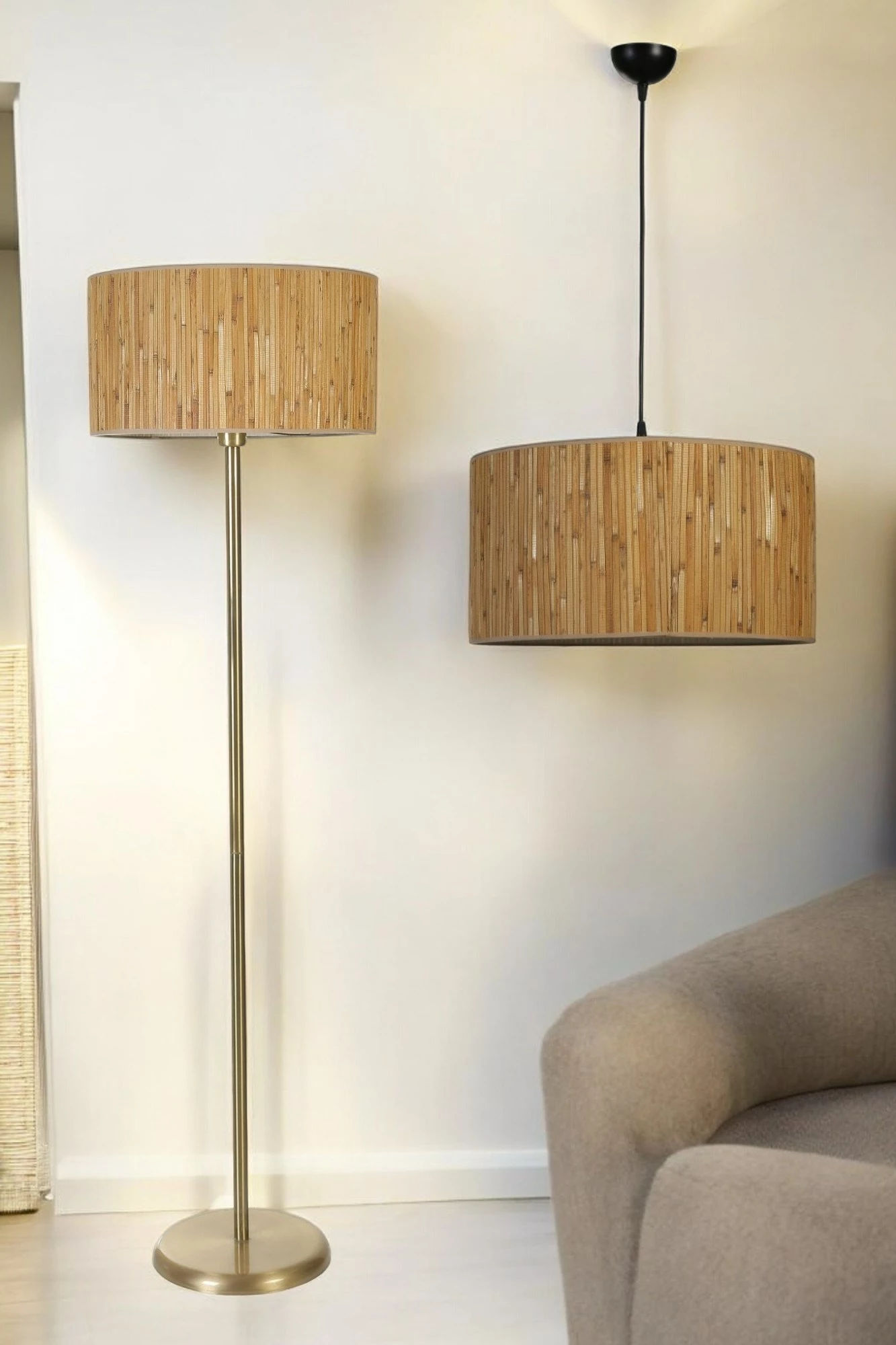 Set stropne in talne svetilke, bež, Opviq, 8873-7