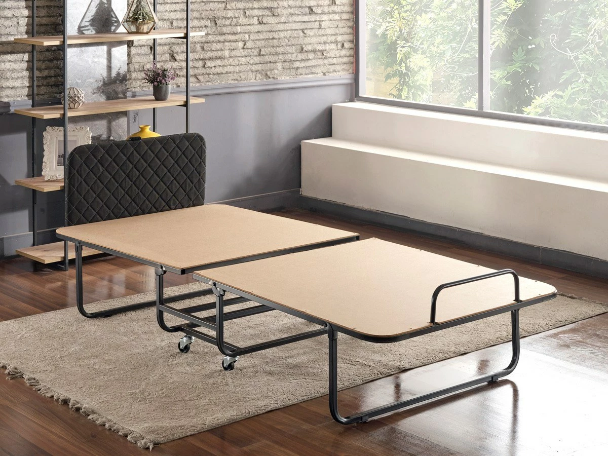 Zložljiva postelja Hanah Home XL, bela in črna