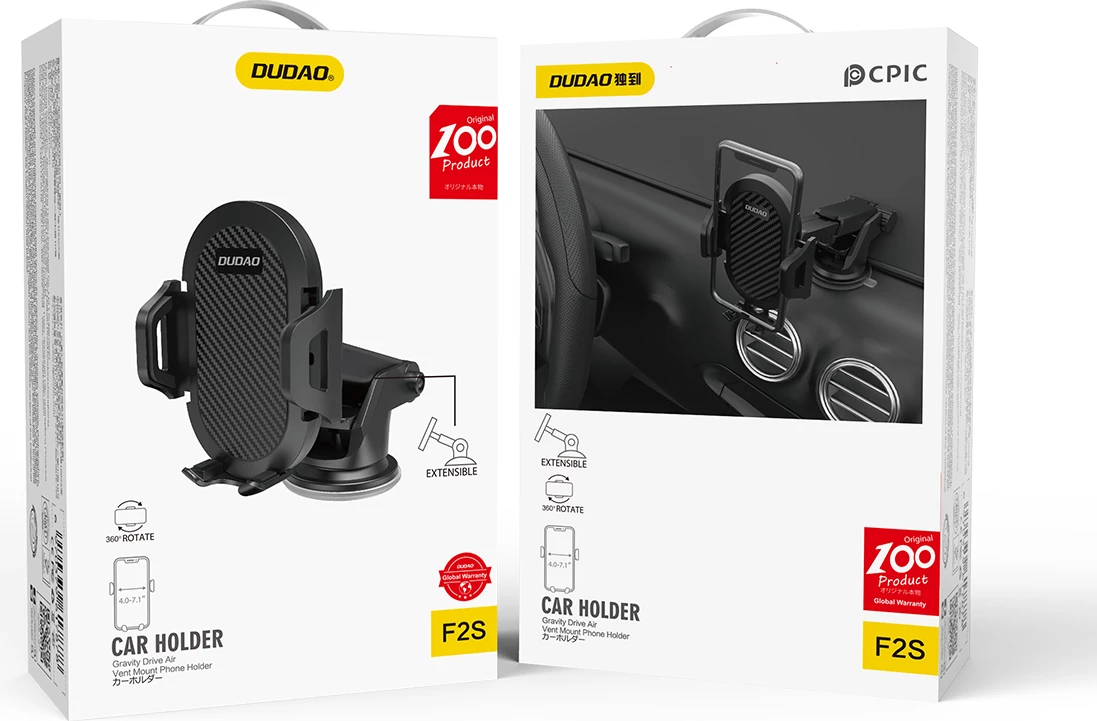 Držalo za telefon z nosilnim teleskopskim ročajem Dudao F2S, črno