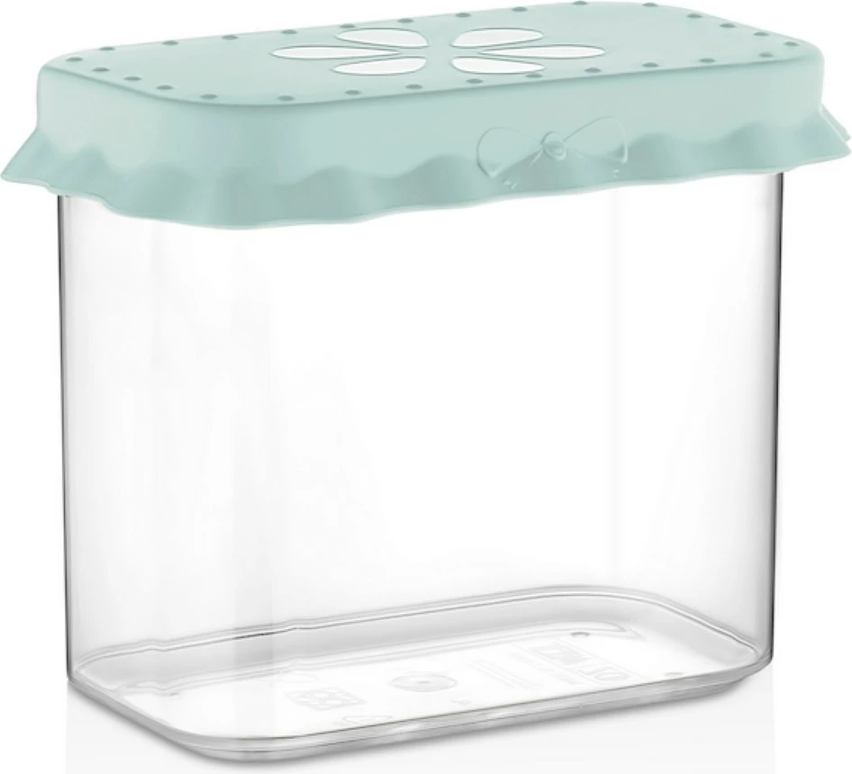 Plastična škatla za organizacijo, prozorna, z zelenim pokrovom, Hermia Concept CLJSL01R14, 17,5 x 11,5 x 14 cm, 1400 ml