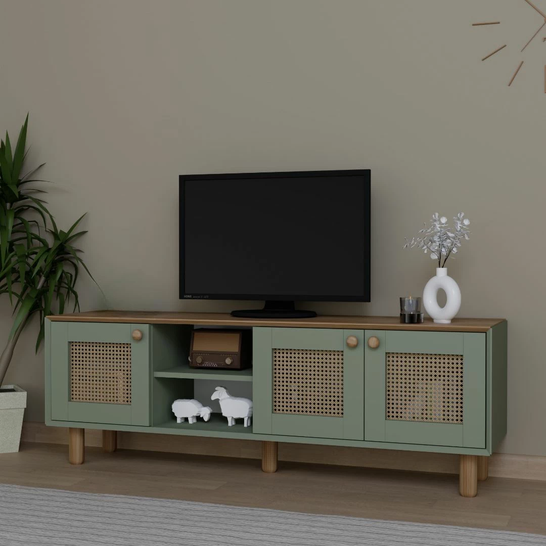 Komoda za TV, boemski slog, zelena, Skye Decor 1600-142