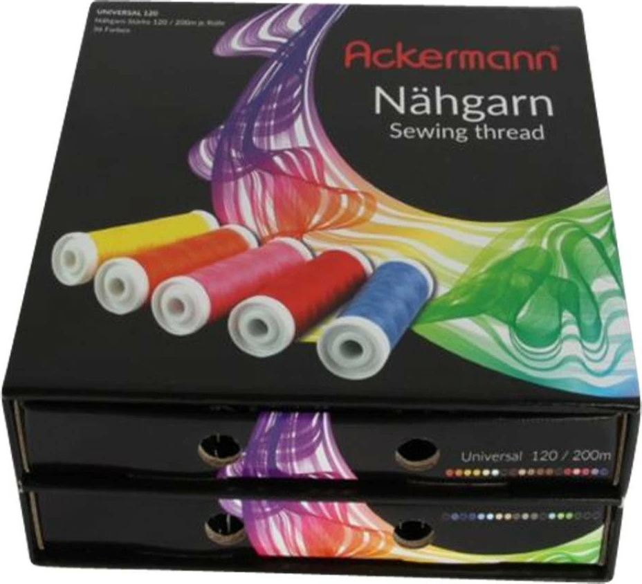 Karton za šivalne niti Ackermann Nähgarnbox, univerzalen, črn