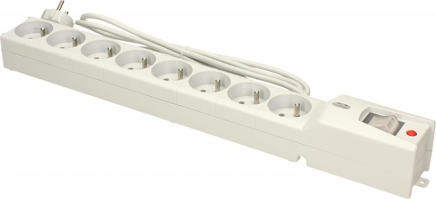 Razdelilec z zaščito pred prenapetostjo Lestar LX 810, 8 izhodov, 1,5 m, siv