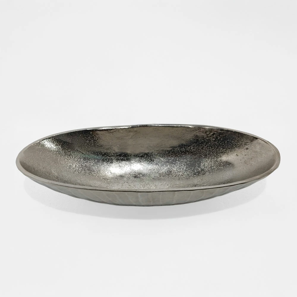 Dekorativna posoda CIOTO, aluminij, srebrne barve, 37x15x8 cm