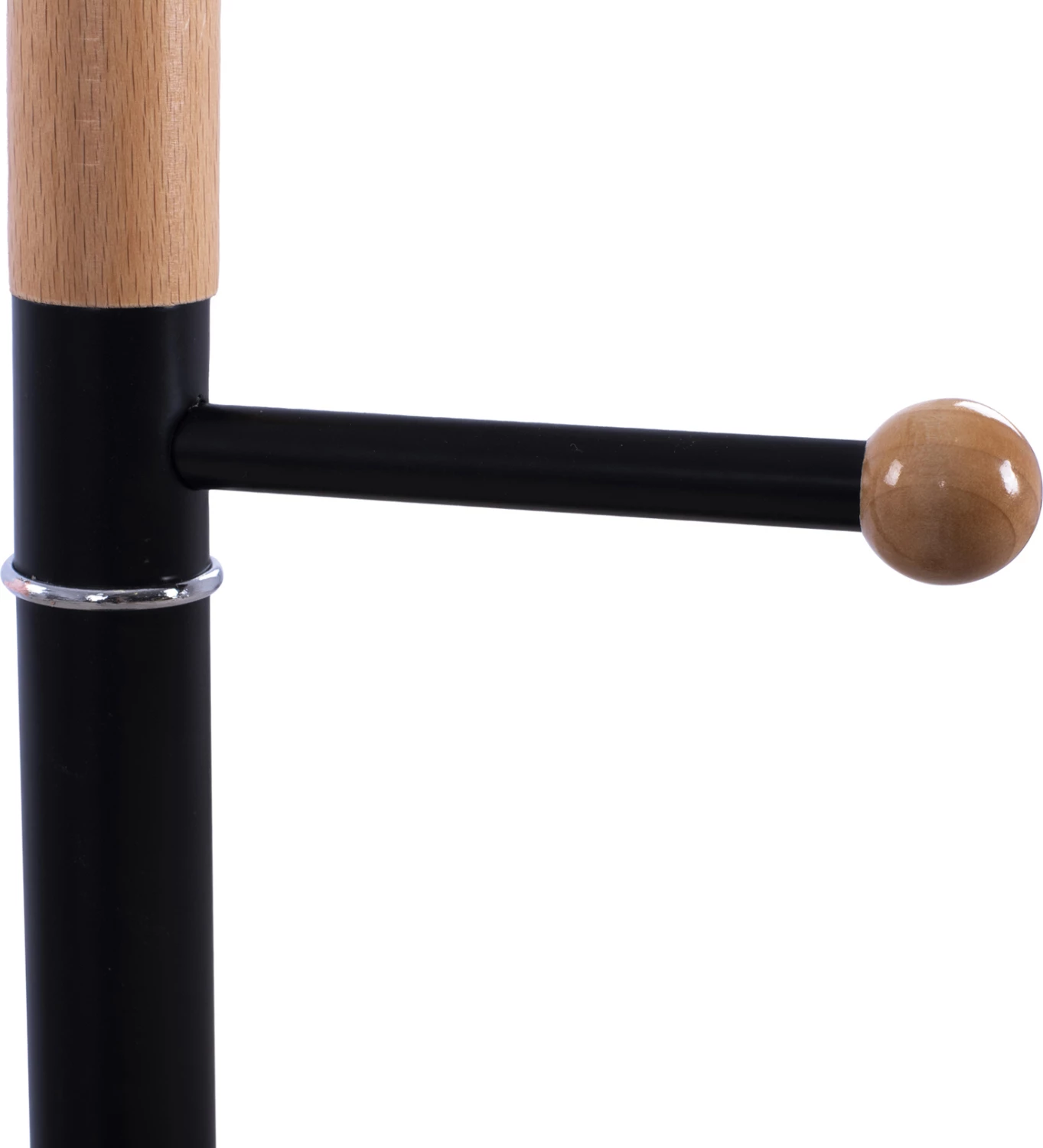 Stojalo za plašče MERCURY iz bukovega lesa in črnega kovinskega črnega marmorja Φ37x176Ηcm