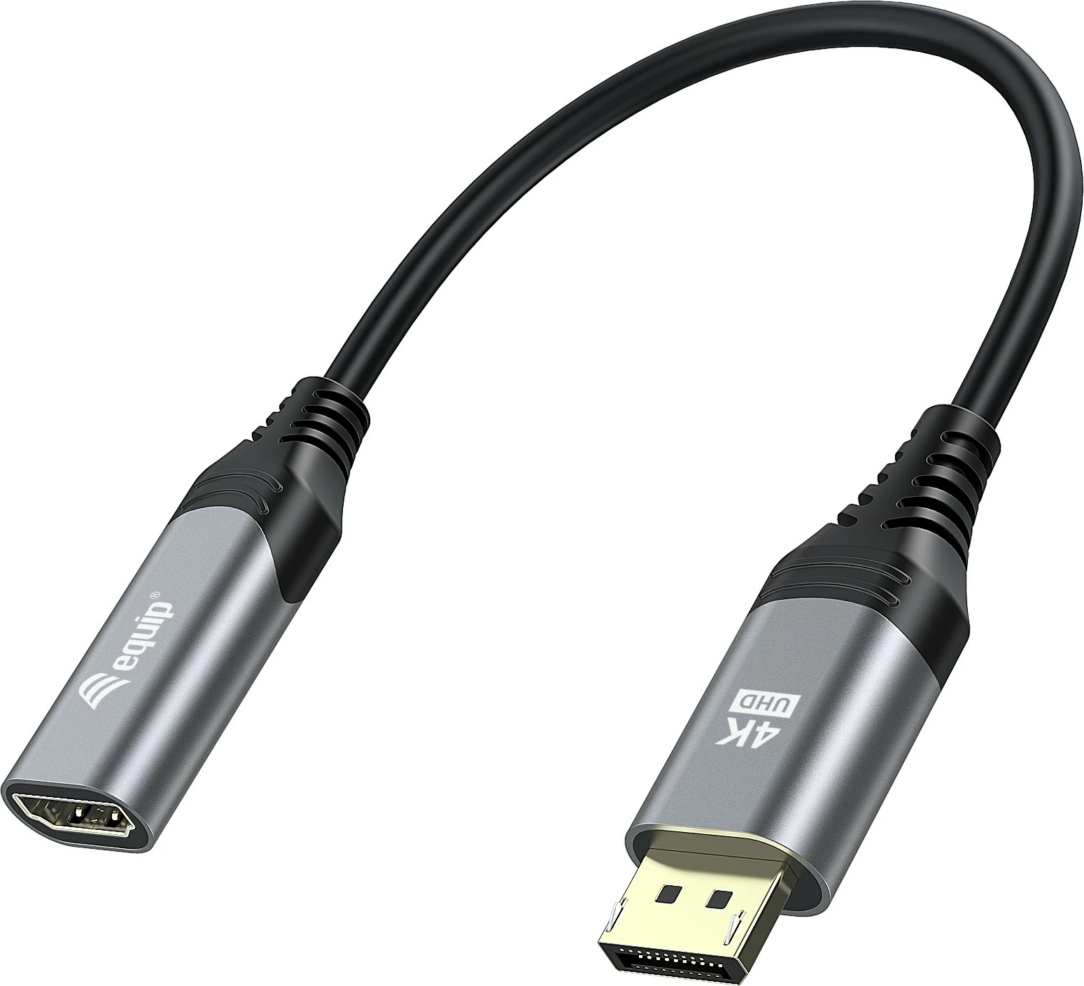 Adapter DisplayPort 1.2 v HDMI Equip, 4K/60Hz, 0,15 m, črn/siv