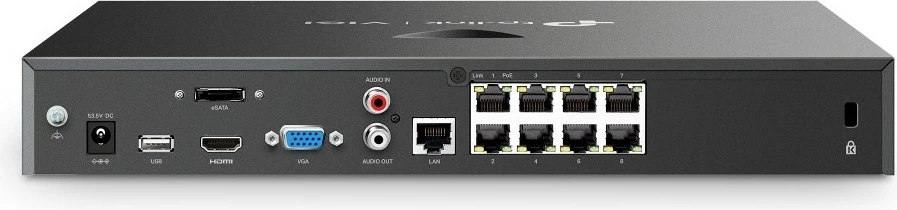 Video Nadzorni snemalnik Omada VIGI NVR2008H-8MP, 8 kanalov PoE+, 2TB, črn