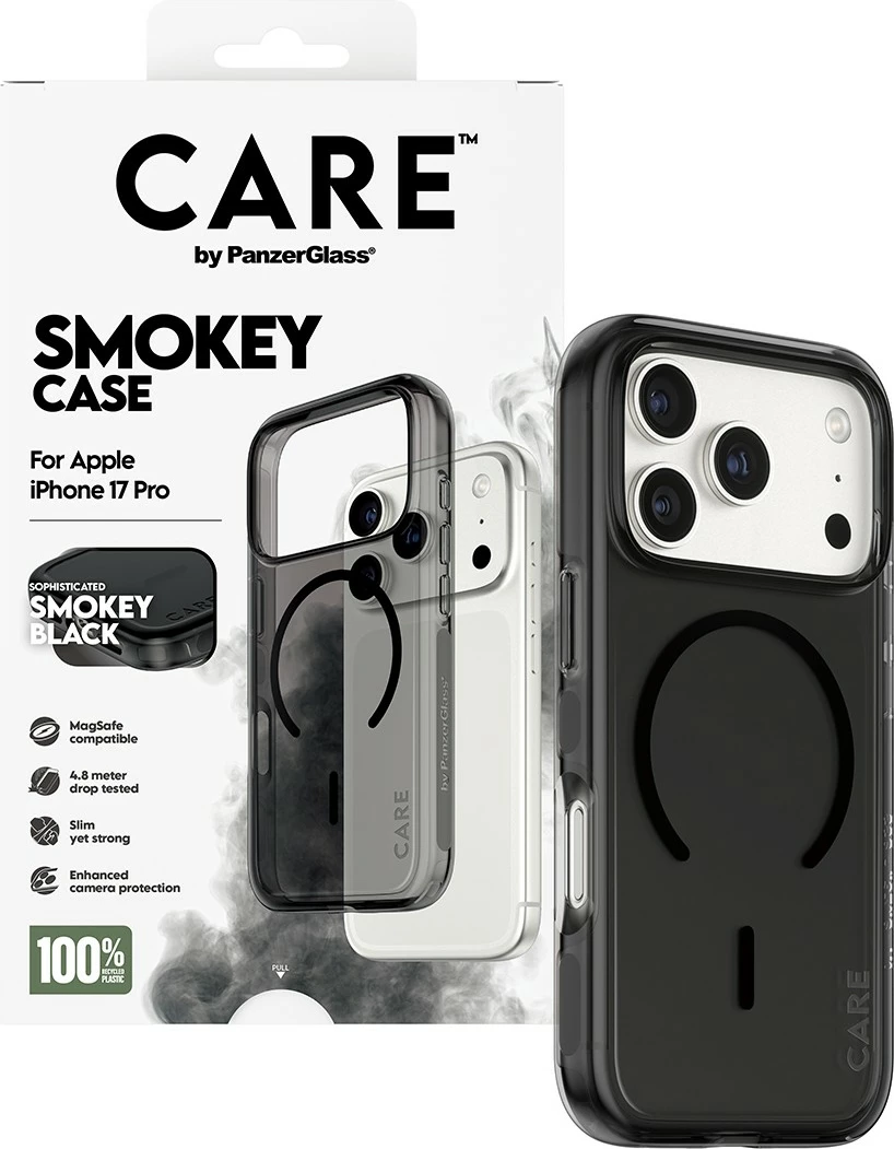 Zaščitni ovitek PanzerGlass Care by Flagship Case Urban EXP, za telefon, MagSafe, prosojno črn